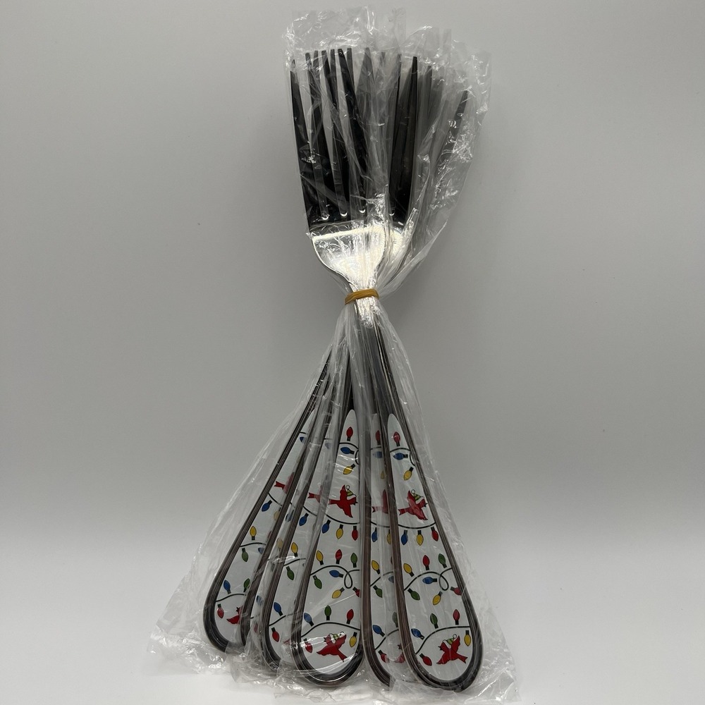 Temp-tations by Tara‎ Winter Whimsy Flatware New Set of 6 Dinner Forks Christmas